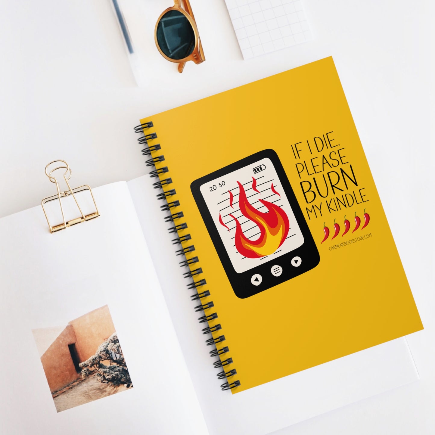 Burn my Kindle Spiral Notebook - Ruled Line